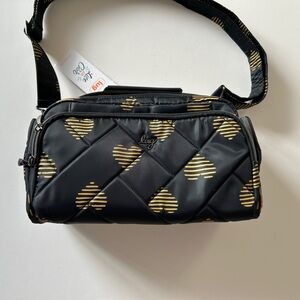 Lug Trolley 2 Crossbody Bag Hearts Gold NWT
